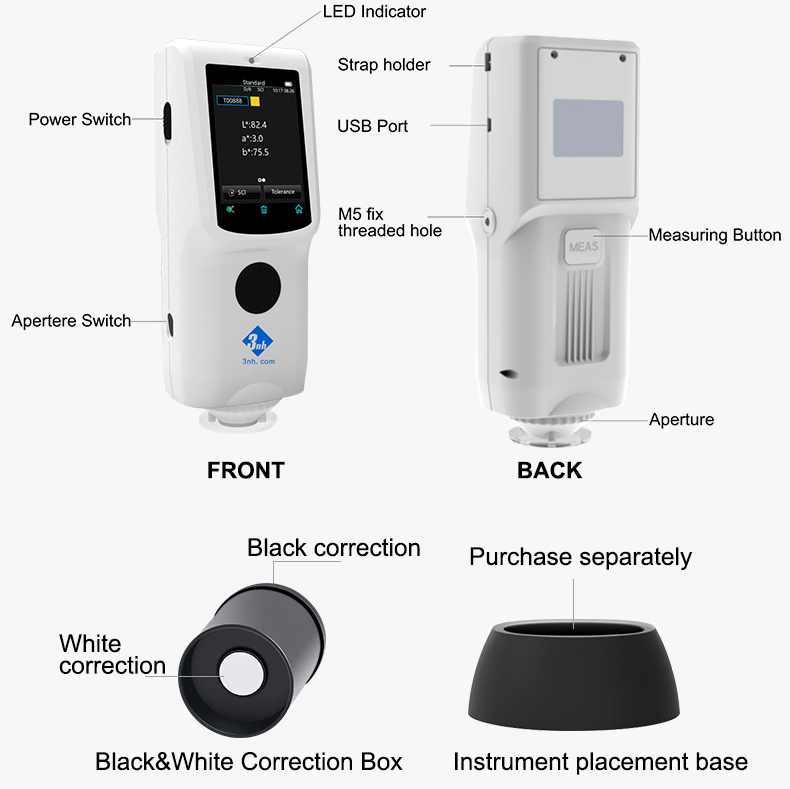 Máy quang phổ đo màu 3nh TS7036 (Dual Apertures; Dual-32 array sensor) 11 TS7030 Structural and functional show