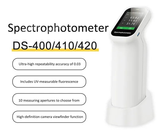 Máy Đo Màu Quang Phổ CHN SPEC DS-410 (D/8,S dE*ab≤0.03, Φ11mm/Φ6mm/Φ3mm) 10 Ds 420 Spectrophotometer Instrument for Color Difference Whiteness Yellowness Blackness Color Fastness Tint Color Density Cmyk