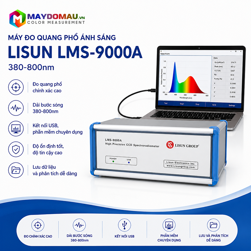 Máy Đo Quang Phổ Ánh Sáng Lisun LMS-9000A (380nm~800nm) 6 Máy Đo Quang Phổ Ánh Sáng Lisun LMS-9000A (380nm~800nm) - Ảnh 4